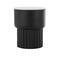 18.75" Black Metal Ribbed Side End Accent Table with White Marble Tabletop